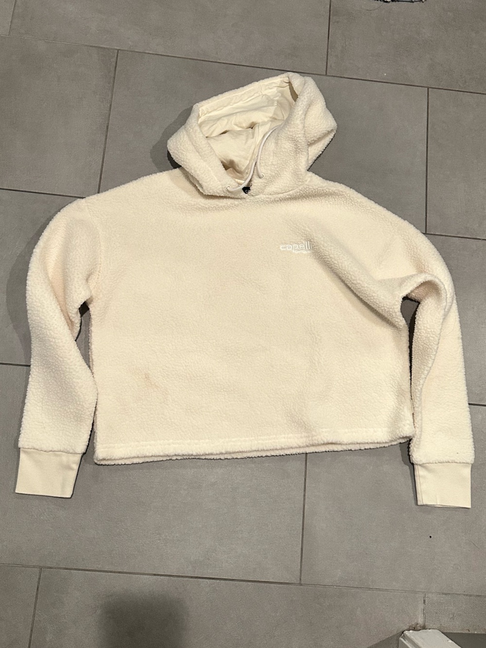 Capelli of New York Cream Sherpa Hoodie